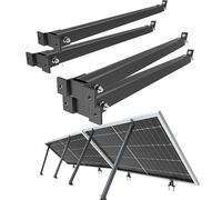 NuaSol Kit de Fixation pour Centrale Électrique de Balcon | Lot de 4 Supports de Panneaux Solaires | Inclinaison Réglable 30°-60° | Supports Individuels avec Vis & Écrous