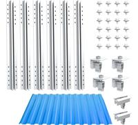 NuaSol Kit de montage photovoltaïque pour toit en tôle trapézoïdale, fixation, support pour 2 modules, profilé en T 40cm, support pour panneau solaire
