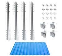 NuaSol Kit de montage pour toit en tôle ondulée photovoltaïque | Fixation, support pour 1 module | Profil en T 40 cm | Support de panneau solaire avec pince terminale et vis pour modules solaires de