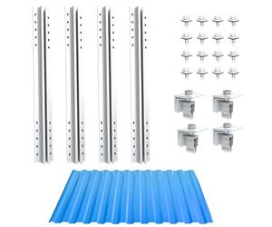 NuaSol Kit de montage pour toit en tôle ondulée photovoltaïque | Fixation, support pour 1 module | Profil en T 40 cm | Support de panneau solaire avec pince terminale et vis pour modules solaires de