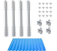 NuaSol Kit de montage pour toiture en tôle trapézoïdale, support pour 1 module, profilé 40cm, support de panneau solaire avec pince d'extrémité & vis