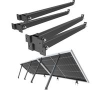 NuaSol Kit de fixation pour centrale électrique de balcon - Lot de 4 supports de panneau solaire - Élévation 30 ° à 60 ° - Réglable individuellement - Avec vis et écrous - Support de panneau solaire