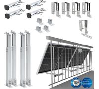 NuaSol -NuaFix Terrain de balcon Centrales électriques de balcon Support Systèmes de montage solaire & PV anguleux pour 2 panneaux solaires en acier inoxydable