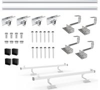 NuaSol photovoltaïque Systèmes de montage solaire & PV Support de panneau solaire 1 kit de montage Fixation pour toit de tuiles Profilé aluminium Embouts Crampons d'extrémité 35 mm jusqu'à 115 cm