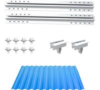NuaSol PhotovoltaïqueToiture en tôle trapézoïdale Kit de montage Extension Systèmes de montage solaire & PV Fixation, support Profilé en T 40cm Support pour panneau solaire