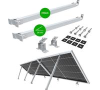 NuaSol Support de centrale de balcon, set de 2 | Support de panneau solaire pour installations PV 4 pièces | Angle d'inclinaison 30-60° | 700-1291 mm | Argenté