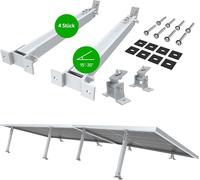 NuaSol Support de centrale de balcon, set de 2 |Support de panneau solaire pour installations PV 4 pièces | Angle d'inclinaison 15-30° | Longueur réglable 390-693 mm | Argenté
