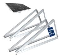 NuaSol Support pour panneau solaire jusqu'à 105 cm | Toit plat PV | Réglable de 0 à 90 °| Lot de 4 | Aluminium | Matériel de