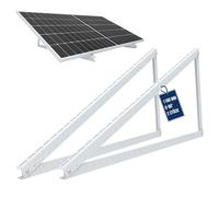 NuaSol Support pour Panneau Solaire jusqu’à 118 cm | Toit Plat PV | Réglable 0-90° | Kit de Montage en Aluminium | Matériel Inclus | Argenté