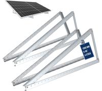 NuaSol Support pour panneau solaire Montage en hauteur jusqu'à 105 cm Toit plat PV Panneau solaire | Systèmes de montage solaire & PV | Réglable 0-90° | Kit de 4 pièces | Aluminium | Matériel de mont