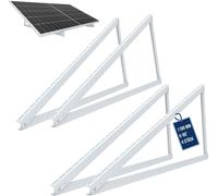 NuaSol Support pour panneau solaire Montage en hauteur jusqu'à 118 cm Toit plat PV Panneau solaire & PV Systèmes de montage Réglable 0-90° Set de 2 Aluminium