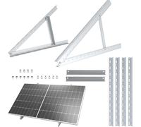 NuaSol Support pour panneau solaire Montage en hauteur jusqu'à 72 cm 28 pouces toit plat panneau solaire PV | Réglable 0-90° | Kit | Aluminium | Matériel de montage