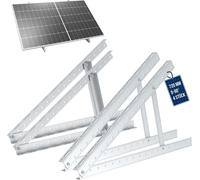 NuaSol Support pour panneau solaire Systèmes de montage solaire & PV Montage en hauteur jusqu'à 72 cm Toit plat Panneau solaire PV | Réglable 0-90° | Kit de 4 pièces | Aluminium | Matériel de montage