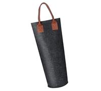 Nubamzy Sac de vin unique, étui de transport en feutre | Porte-bouteille isotherme réutilisable, sac de champagne portable pour voyage, pique-nique, dîner, mariage, gris foncé, 1 count (Pack of 1),