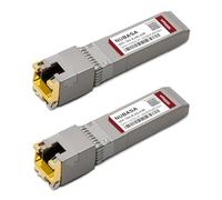 NUBASA Lot de 2 adaptateurs SFP+ vers RJ45 | Détection automatique 10G/5G/2.5G/1G | Faible puissance < 2,5 W | Émetteur-récepteur en cuivre 10 GbE jusqu'à 30 m | Plug-Play pour Ubiquiti/Cisco/Netgear