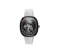 Nubeo Montre automatique tri-star orbit pour homme édition limitée de 46 mm avec bracelet en caoutchouc NB-6116, Sport