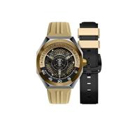 Nubeo Skylab NB-6083 Montre automatique pour homme avec bracelet en acier inoxydable massif 48 mm, kaki, Bracelet