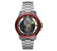 Nubeo Tranquility NB-6091 Montre automatique pour homme avec bracelet en acier inoxydable massif 48 mm, Rouge gibbeuse