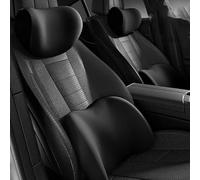 NUBHYYIO pour BMW X3 2020 2021 2022 Coussin Appuie Tete Voiture, Mousse à Mémoire Réglable Repose Tete Oreillers Lombaire Voiture Cervicales Siège de Conduite Accessoires,A/Black