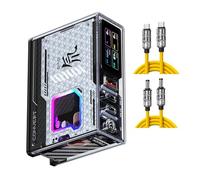 Nubia Chargeur USB C 150W avec 2 Câbles, 4 Ports avec Écran LCD, Technologie GaN, Max 150 W Prise de DC, Type C Adaptateur QC PD pour MacBook Pro/Air Laptop, iPad Pro, iPhone, Galaxy, SteamDeck