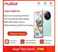 Nubia Z60S Pro 6.78 "Snapdragon 8 Gen 2 5100mAh batterie 80W charge communication par satellite AI téléphone Version mondiale Black 16GB 1TB