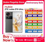 Nubia Z70 Ultra 5g Smartphone Snapdragon 8 Elite 6.85 ''144Hz écran Oled 6150 Mah batterie 64Mp caméra Android 15 Nfc Ip 68 et 69 Version mondiale téléphone 16+512 Go Noir
