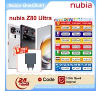 nubia Z80 Ultra Smartphone Snapdragon 8 Elite Gen 5 7200mAh 6.85'' 144Hz OLED Display 90W Fast Charging 64MP+50MP AI Camera NFC 16 + 512 Go Blanc