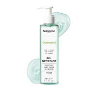 NUBIANCE CLEANACTYL Gel Nettoyant Visage Sans Savon, Peaux Grasses, 200 ml | Élimine les impuretés et l’excès de sébum pour laisser la peau plus nette, fraîche et confortable après chaque nettoyage.