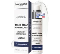 NUBIANCE - Crème de Nuit Anti-Taches Visage - Antioxydante - Corrige les Taches Pigmentaires et Booste la Production de Collagène - Peaux Noires, Mates et Métissées - 50ml