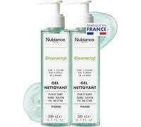 NUBIANCE - Gel Nettoyant Cleanactyl® - Pour Peaux Mixtes à Grasses avec Acné ou Imperfections - Hydratant, Purifiant, Équilibrant - Hommes et Femmes, Pack 2x200ml
