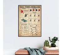 Nuboxx Poster de connaissances sur le tennis de table - Décoration murale - Impression artistique - Cadeau pour les amateurs de tennis de table - Cadeau amusant pour chambre et bureau - 20,3 x 30,5 cm