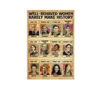 Nuboxx Well behaved Women Rarely Make History Affiche murale féministe Art féministe Art féministe Cadeau féministe Plaque en métal 15,2 x 20,3 cm