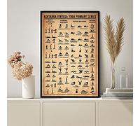 Nuboxx Yoga Ashtanga Vinyasa Yoga Primary Series Yoga S Practice Yoga From Yoga Lover Cadeau rétro Cadeau familial Jardin Cour Poster Vintage Fantaisie en métal Décoration murale 20,3 x 30,5 cm