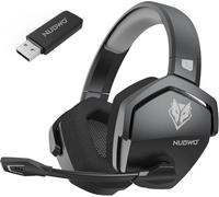 NUBWO G06 Double Casque Gaming sans Fil avec Microphone pour PS5, PS4, PC, NS, Mobile: 2,4 GHz Wireless + 5,3 Bluetooth - Batterie de 100 Heures - Pilotes de 50mm - Grise
