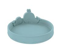 Nuby Assiette ronde 100 % silicone, sans BPA, imprimé baleine bleue
