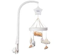 Nuby Biscuit l’Ours - Mobile Musical pour bébés - Bras réglable qui s'adapte à tous les berceaux - Sons apaisant