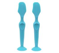 Nuby Brosse à couches en silicone avec base ventouse Bleu 2 Pack