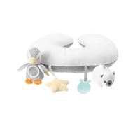 Nuby Petit pinguin Tummy Time - Coussin interactif pour bébé | Coussin moelleux pour enfants et bambins | Gris | Convient dès la naissance