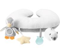 Nuby Petit pinguin Tummy Time - Coussin interactif pour bébé | Coussin moelleux pour enfants et bambins | Gris | Convient dès la naissance