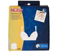 Nuby - Coussinets d'allaitement Jour jetables - avec Bande adhésive pour Un Bon Maintien dans Le Soutien-Gorge - 30 pièces : 28 Blanches et 2 Noires - Blanc