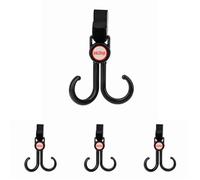 Nuby Deluxe 2 en 1 Crochet de Poussette et de siège auto - Ajustables pour accrocher des sacs et jouets - 2 Pack (Lot de 4)