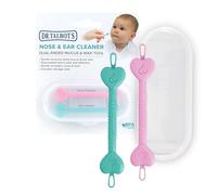 Nuby Dr. Talbot Outils Nettoyeur de Nez et d'Oreilles Bébé | Boîte de Voyage Hygiénique | Doux à Double Embout pour Retirer Facilement le Mucus et la Cire | Pack de 2 | Vert et Rose