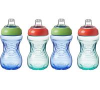 Nuby Easy Grip - Tasse à Bec pour Enfants | Anti-Déversement | Prise en Main Facile | Sans BPA | Bleu & Vert | 300ml | 6+ Mois | 2 Pack (Lot de 2)