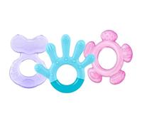 Nuby - Ensemble de Dentition en 3 Étapes - Lot de 3 Anneaux de Dentition pour Bébé - Surfaces Texturées - Compatible avec le Réfrigérateur - 3 mois +