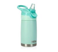 Nuby Gourde isotherme Reflex Flip-it - Acier inoxydable, anti-fuites, 300 ml, Turquoise, +18 mois