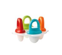 Nuby Fruitsicles, 4 Moules à Glaces avec Poignées, +6 Mois | Design coloré et simple avec plateau pratique, idéal pour congeler lait maternel & fruits, soulage les gencives sensibles
