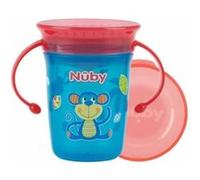 nuby gobelet magique 360° avec anses - 240 ml - aqua - 6 mois + G