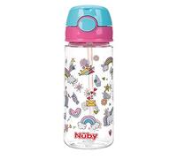 Nûby Gobelet Paille/Bouton Push Rose 540 ml, 4+ Ans