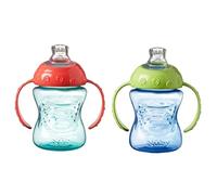 Nuby Grip N Sip Tasse d'Apprentissage, Lot de 2, 240ml, +4 Mois, Garçon