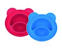 Nuby ID92958 Assiette Ventouse en Silicone Bear
